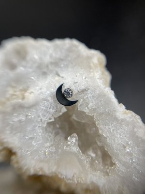 1.2 Накрутка mini-місяць + кристал clear CZ EM TE54-16 фото